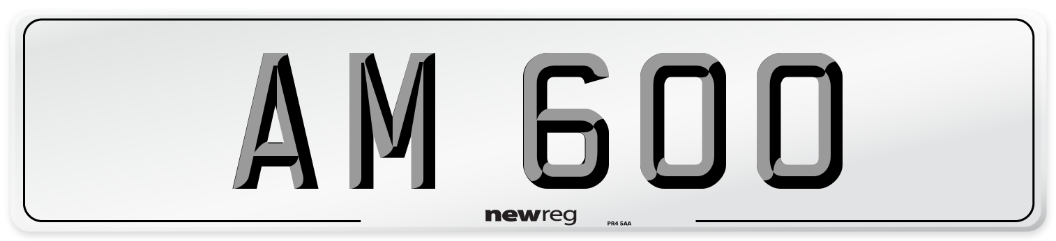 AM 600 Number Plate from New Reg